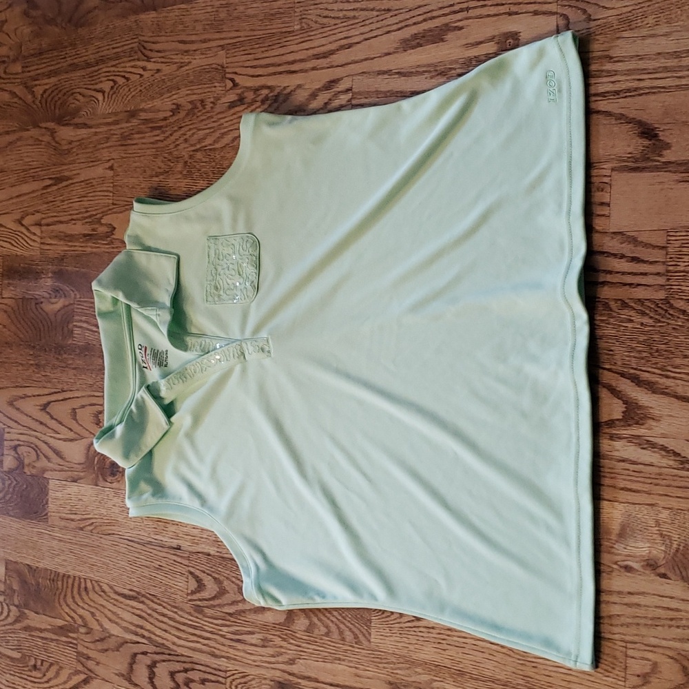 (XL) Izod Perform Basix Cool-FX Pastel Sequin Details Collared Golf Shirt Sporty